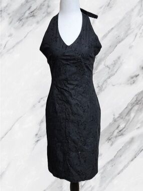 Vintage Suzy Shier Black Halter Midi Dress
